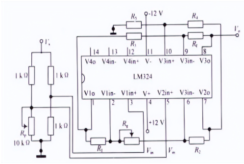 LM324 instrumentation amplifier schematic