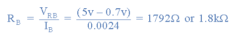 Base resistor calculation