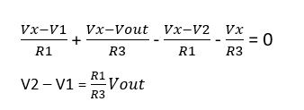 Differential amplifier equation derivation