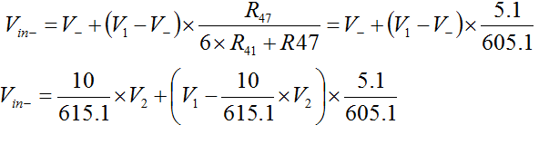 Calculation of Vin minus by voltage divider