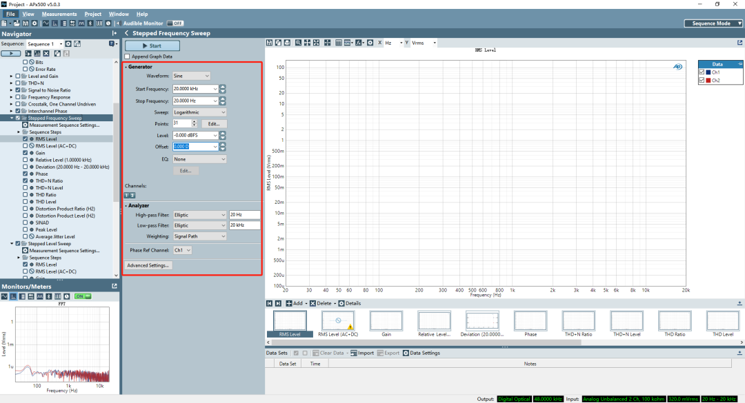 Configure subitem test conditions