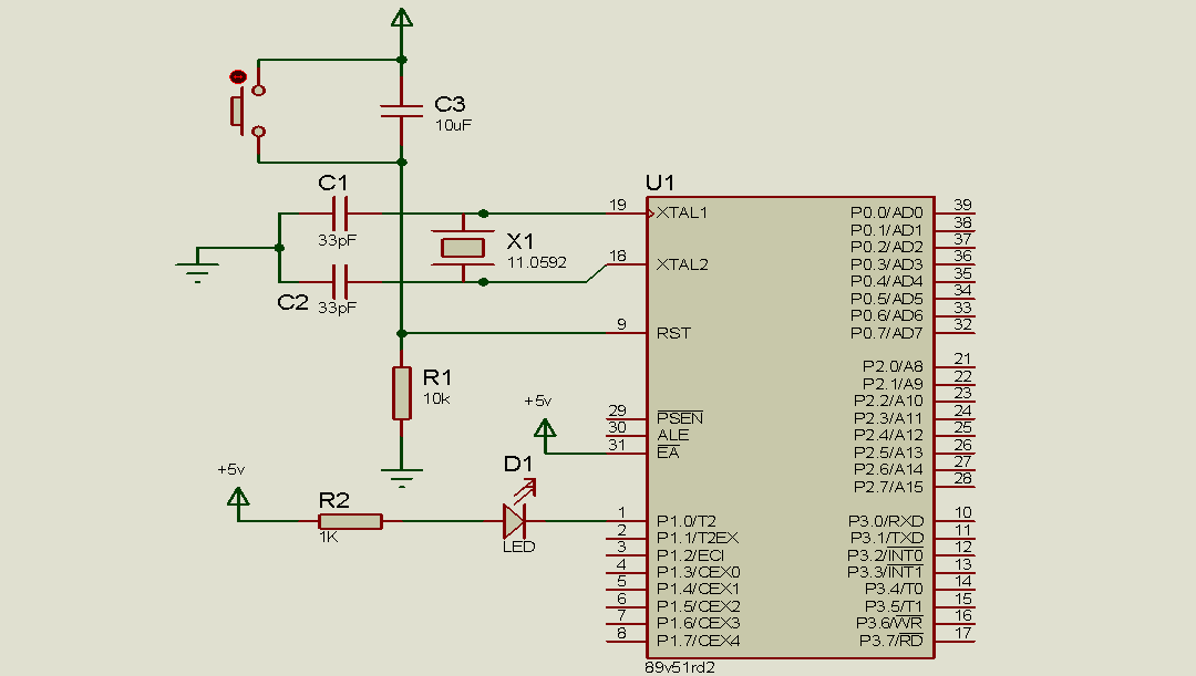 8051 Microcontroller LED Blink Programming