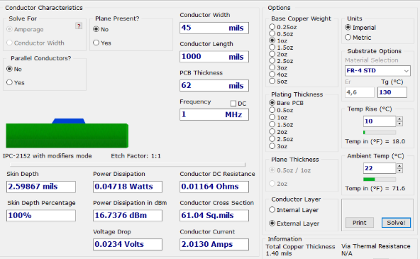 calculating trace spacing