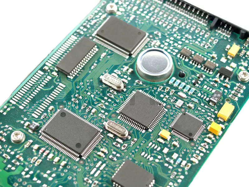 Components on an ECU PCB