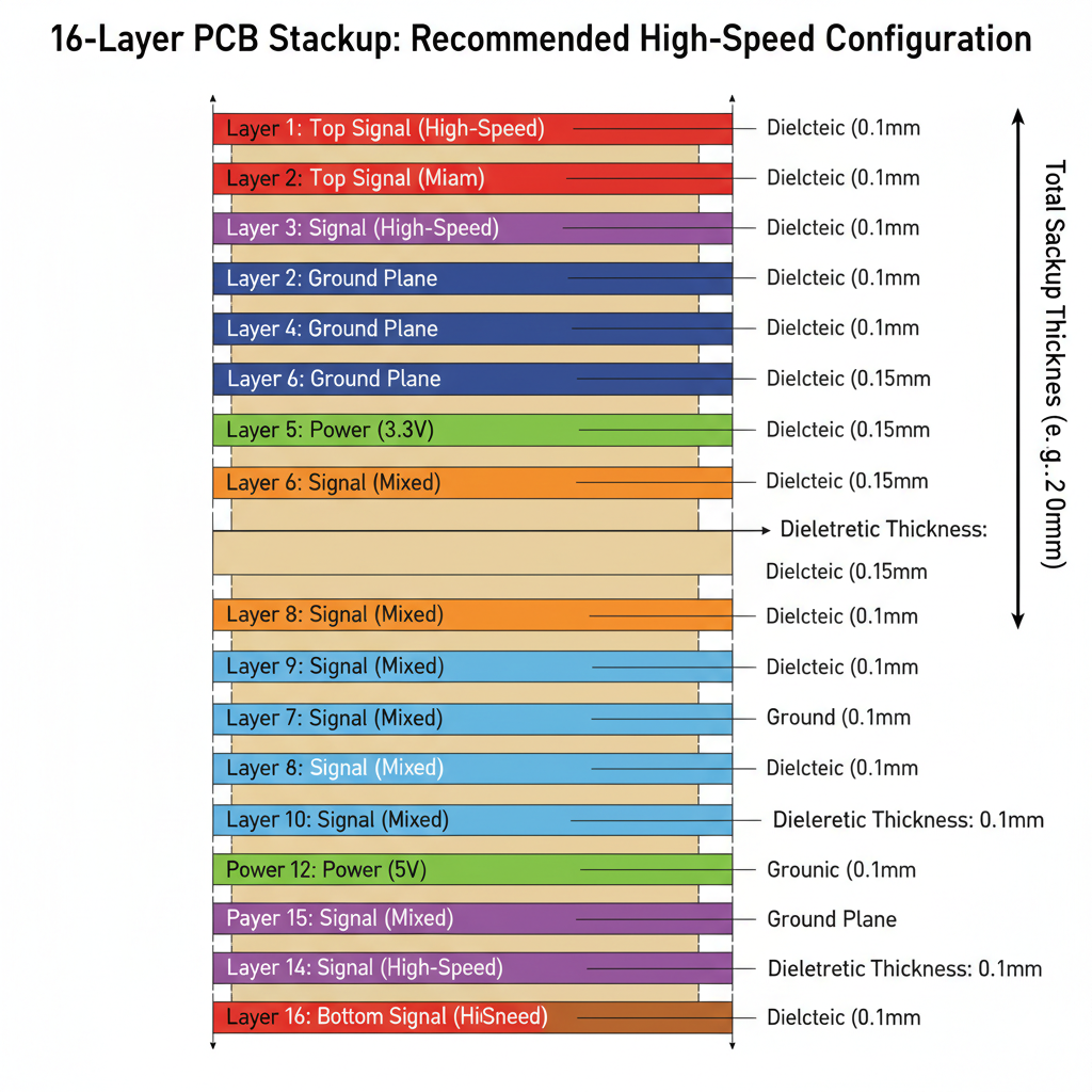 16-layer PCB Stackup
