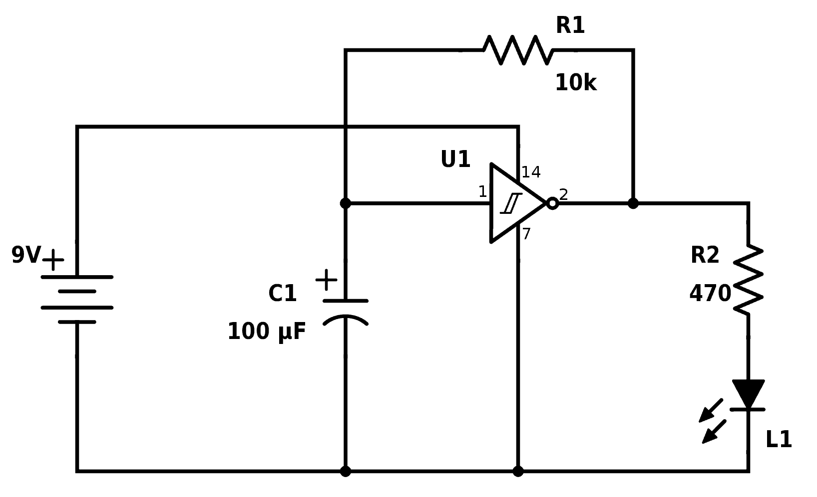 Simple PCB design for an LED blinking circuit