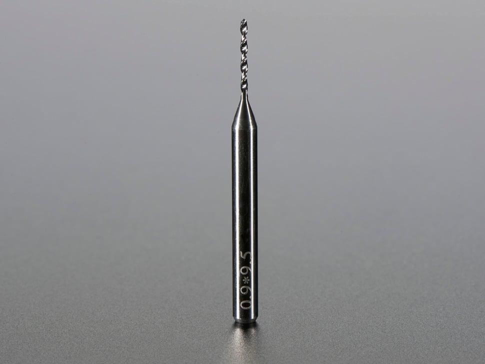 Detailed view of a carbide micro drill bit for PCB drilling