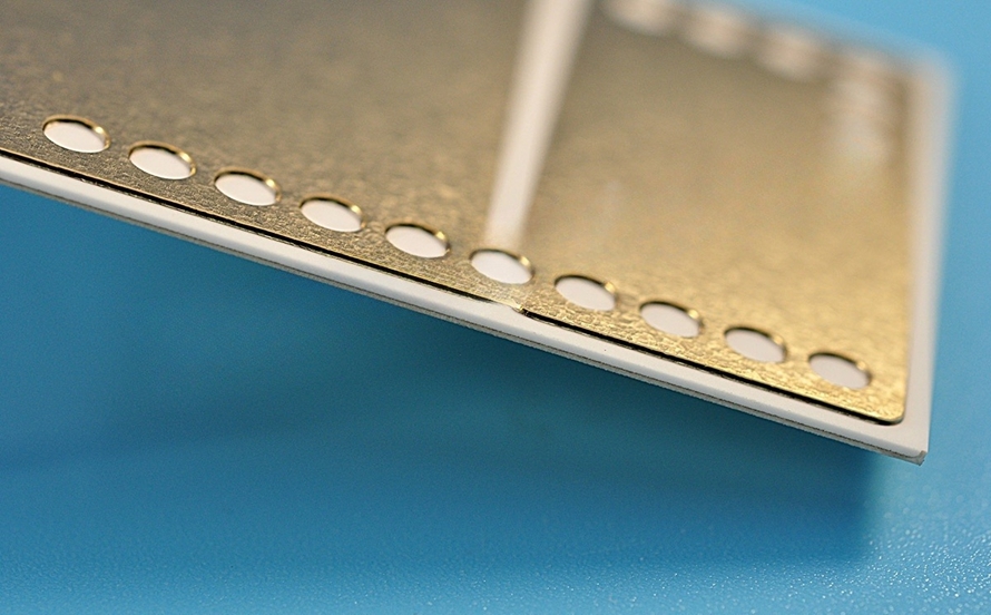 Close-up of a ceramic PCB